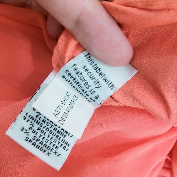 DVF Diane Von Furstenberg Asti Short Silk Chiffon Dress Coral - Picture 12 of 16